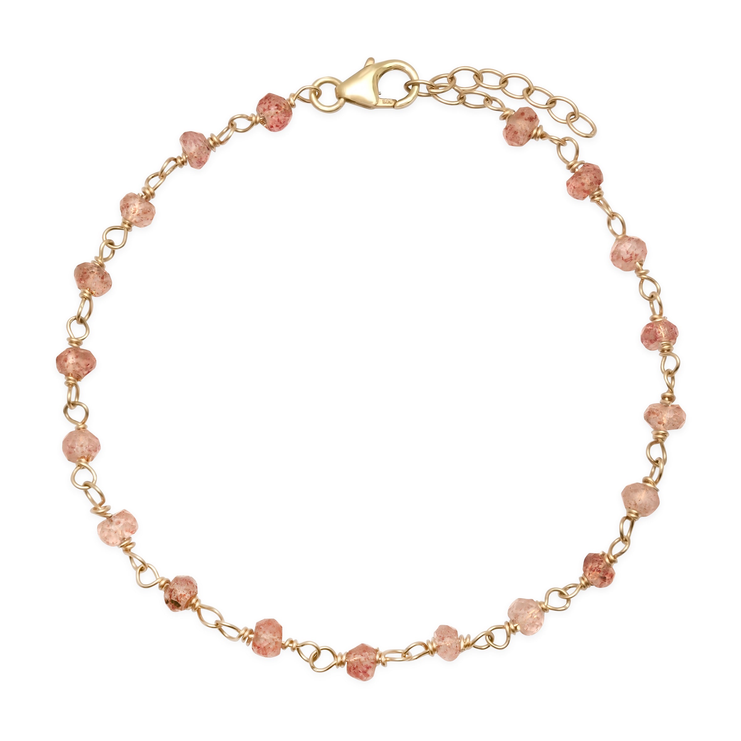 andrea fohrman Strawberry Quartz Beaded Wire-To-Wire Bracelet