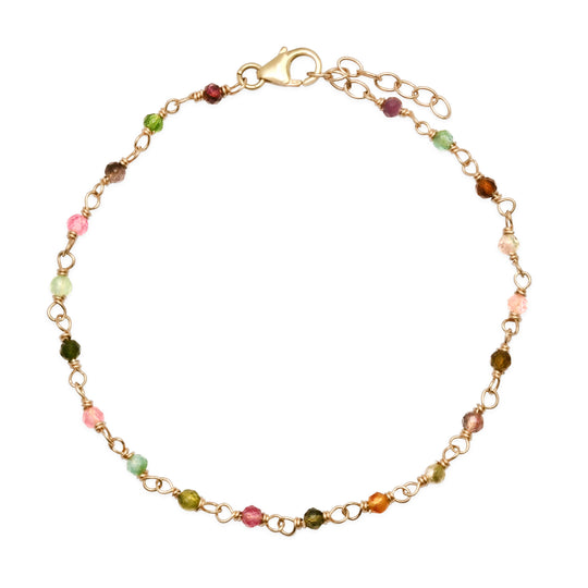 Tourmaline Beaded Wire-To-Wire Bracelet