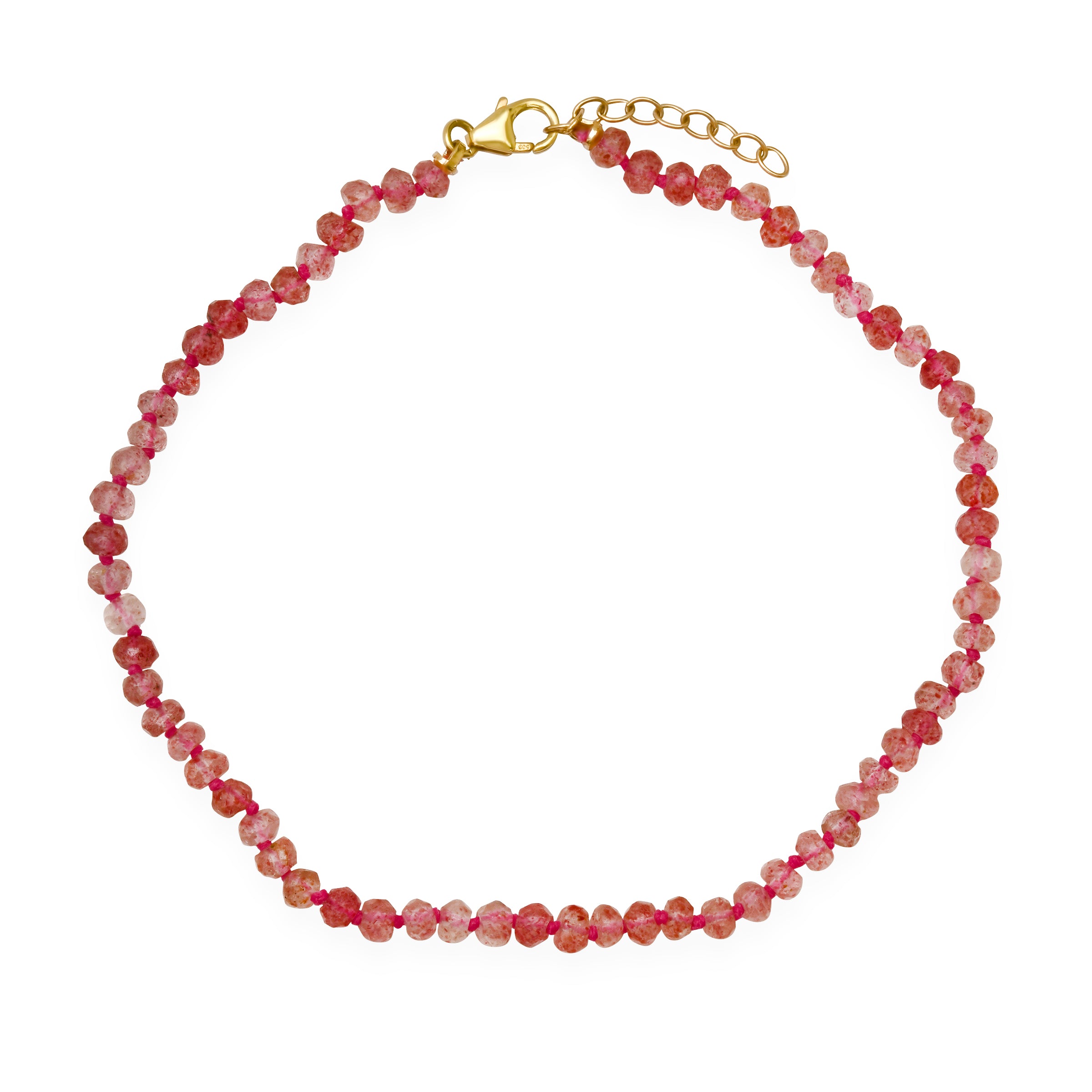 andrea fohrman Strawberry Quartz Large Beaded Anklet