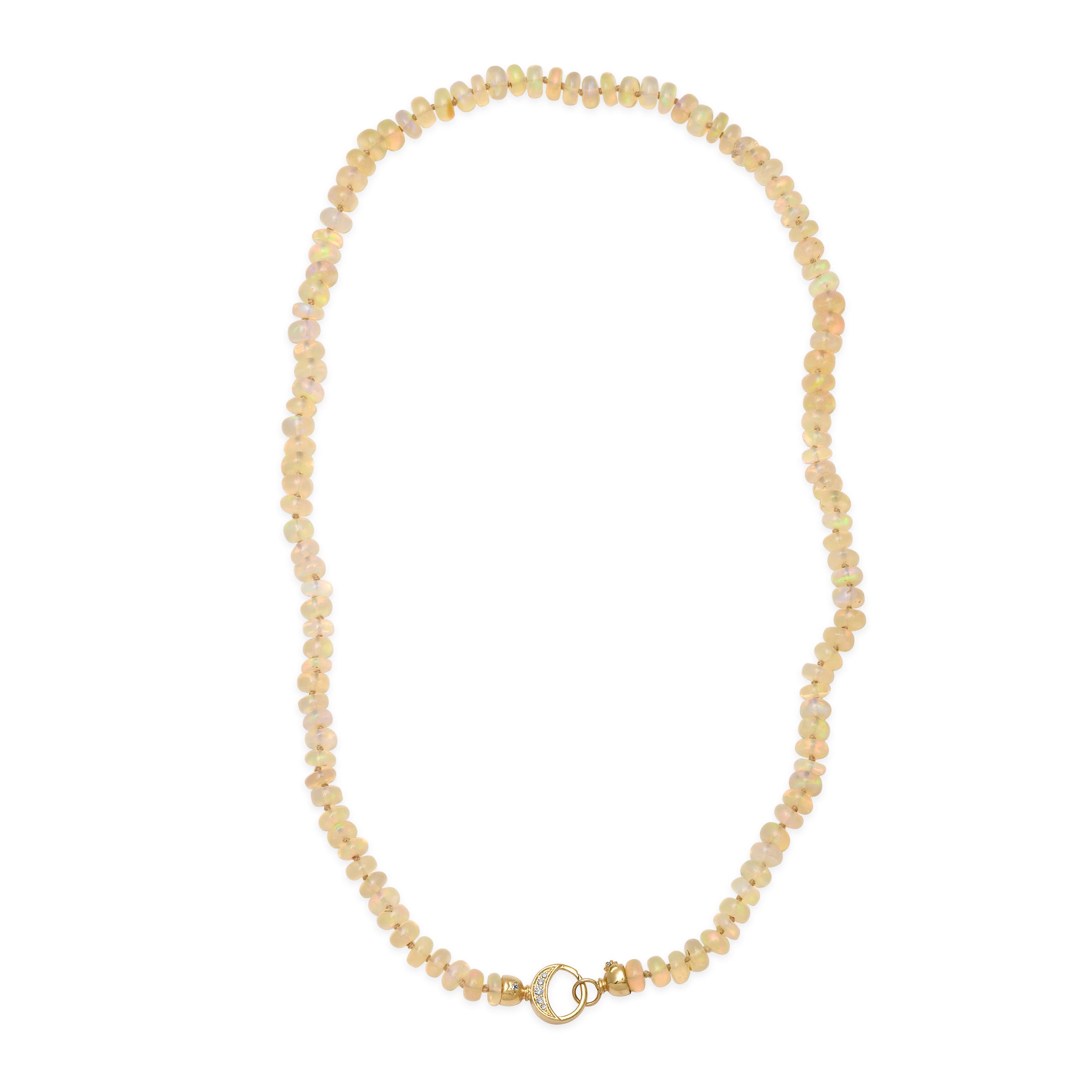 andrea fohrman Diamond Waning Moon Opal Necklace