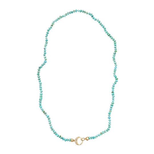 Diamond Waning Moon Turquoise Necklace