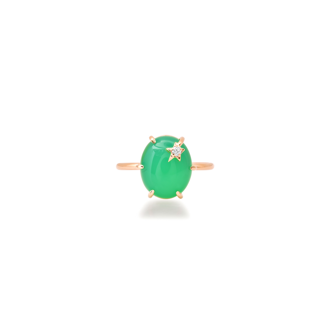 Mini Galaxy Chrysoprase Ring