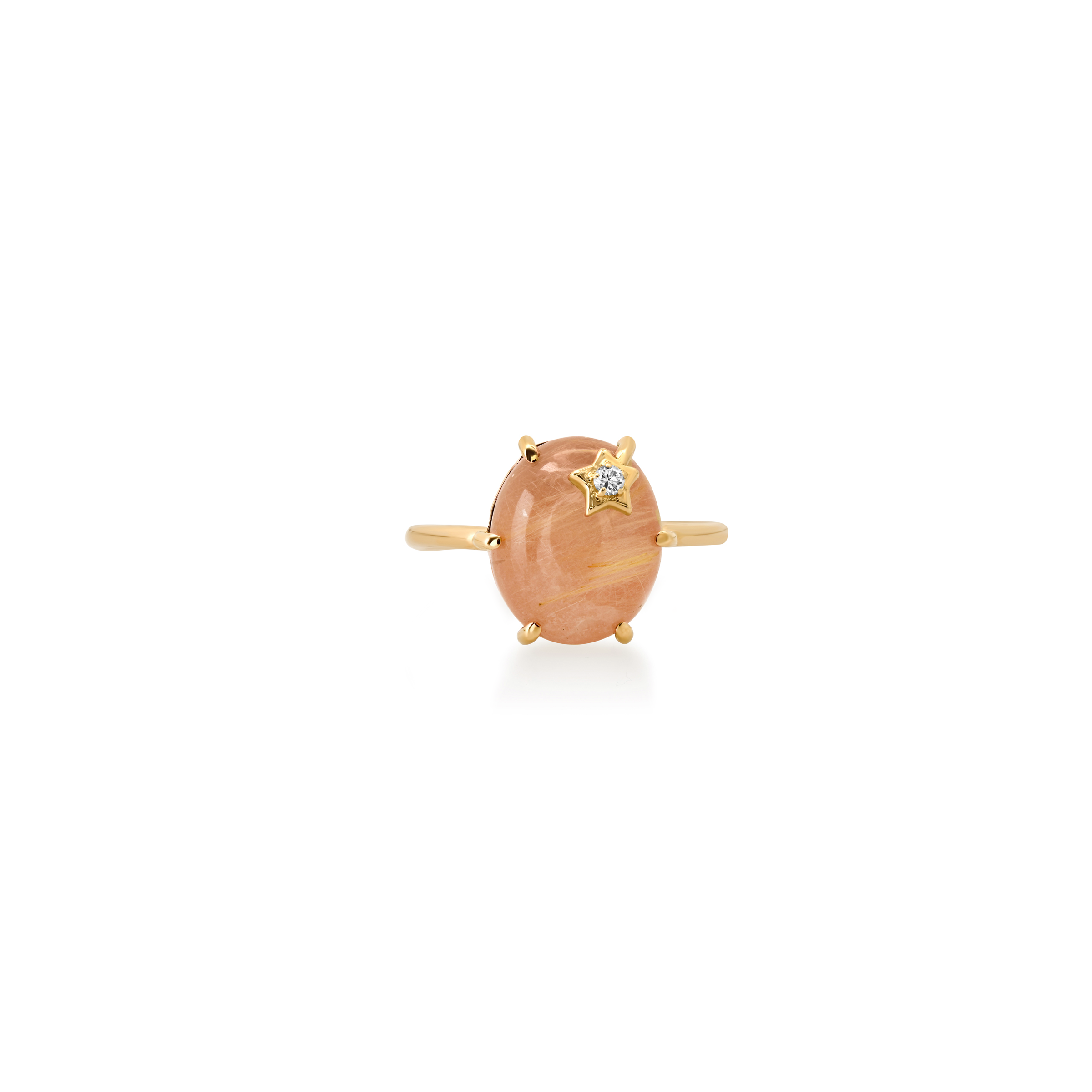 andrea fohrman Mini Galaxy Guava Rutilated Quartz Ring