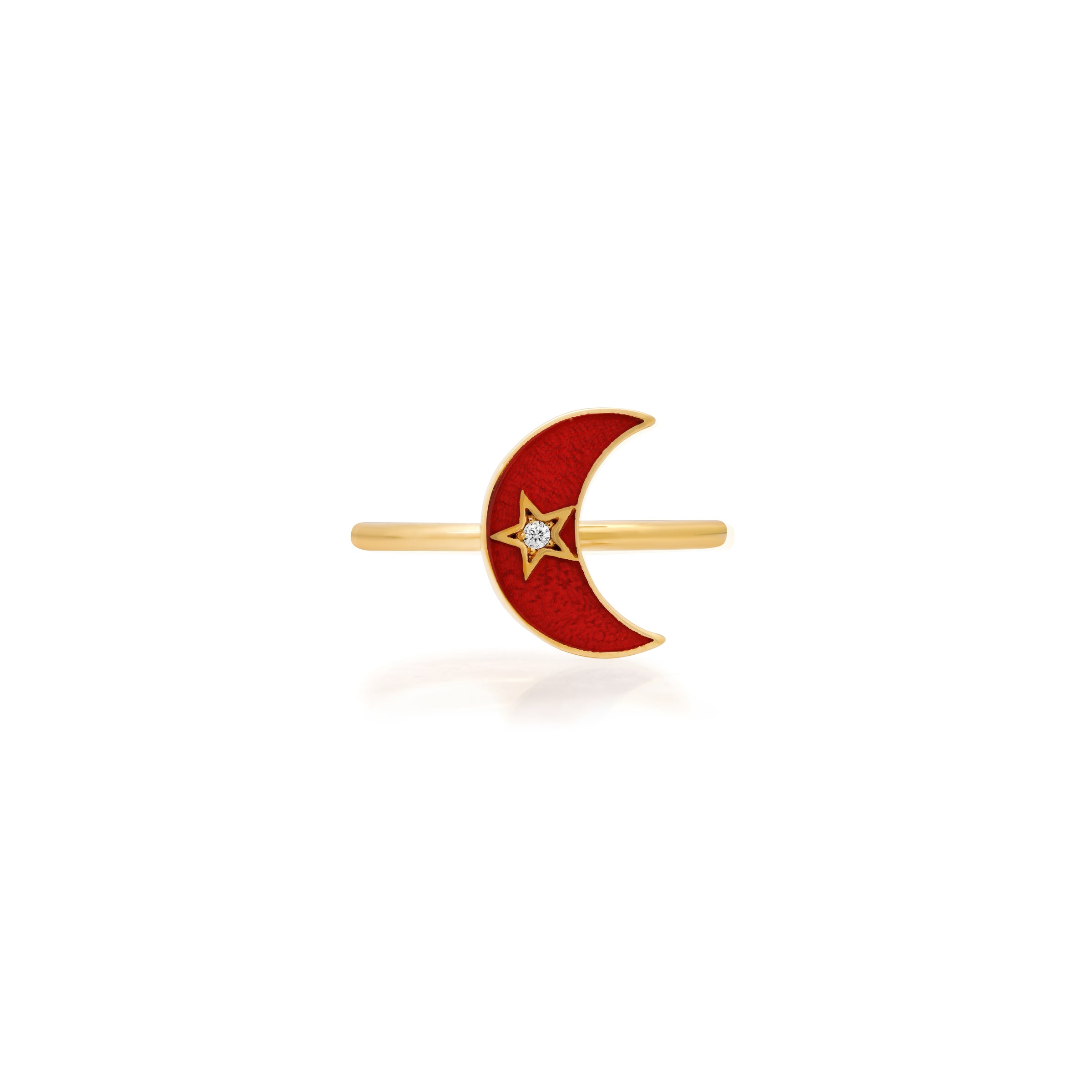 andrea fohrman Cherry Enamel Crescent Ring