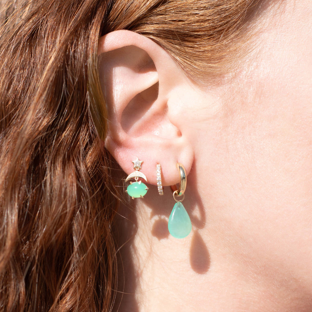 Mini Cosmo Chrysoprase Drop Earrings