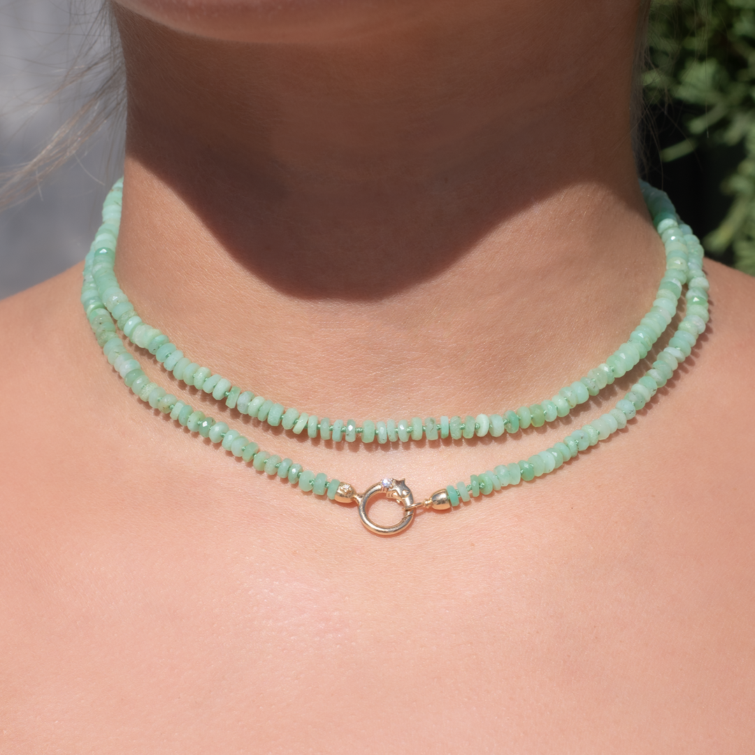 Shooting Star Chrysoprase Wrap Choker