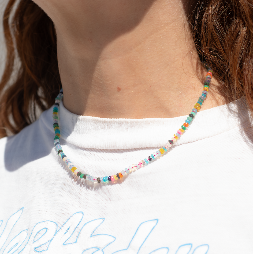 Rainbow Opal Beaded Necklace