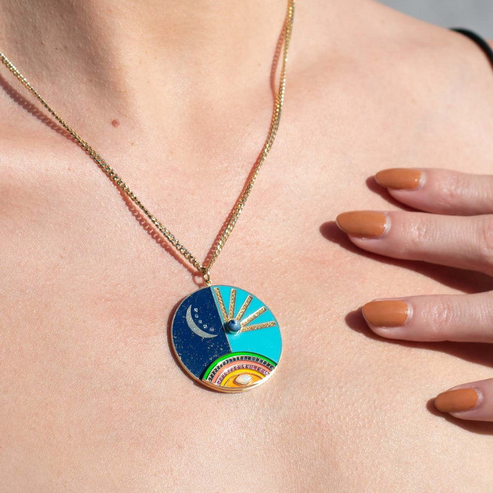 Day & Night Enamel Pendant