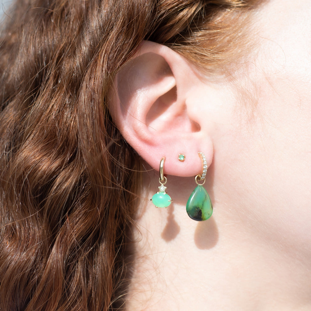 Mini Cosmo Chrysoprase Hoops