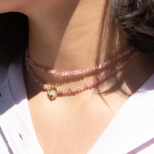 Shooting Star Strawberry Quartz Wrap Choker