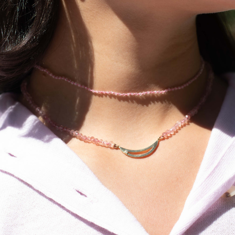 Strawberry Quartz Beaded Choker