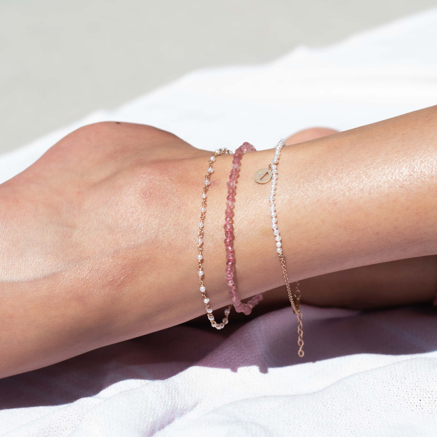 Pearl Beaded Wire-To-Wire Anklet