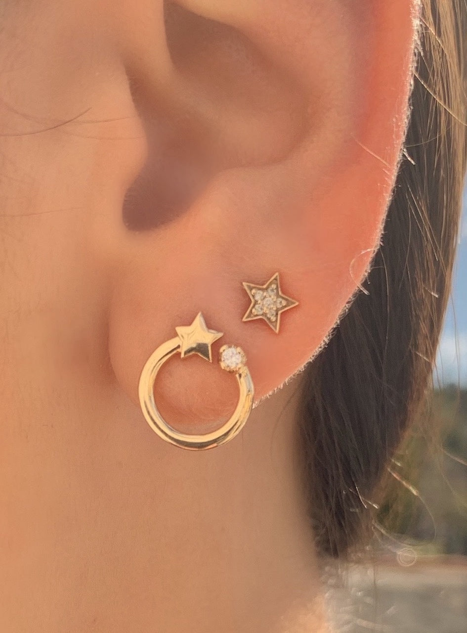 Shooting Star Circle Studs