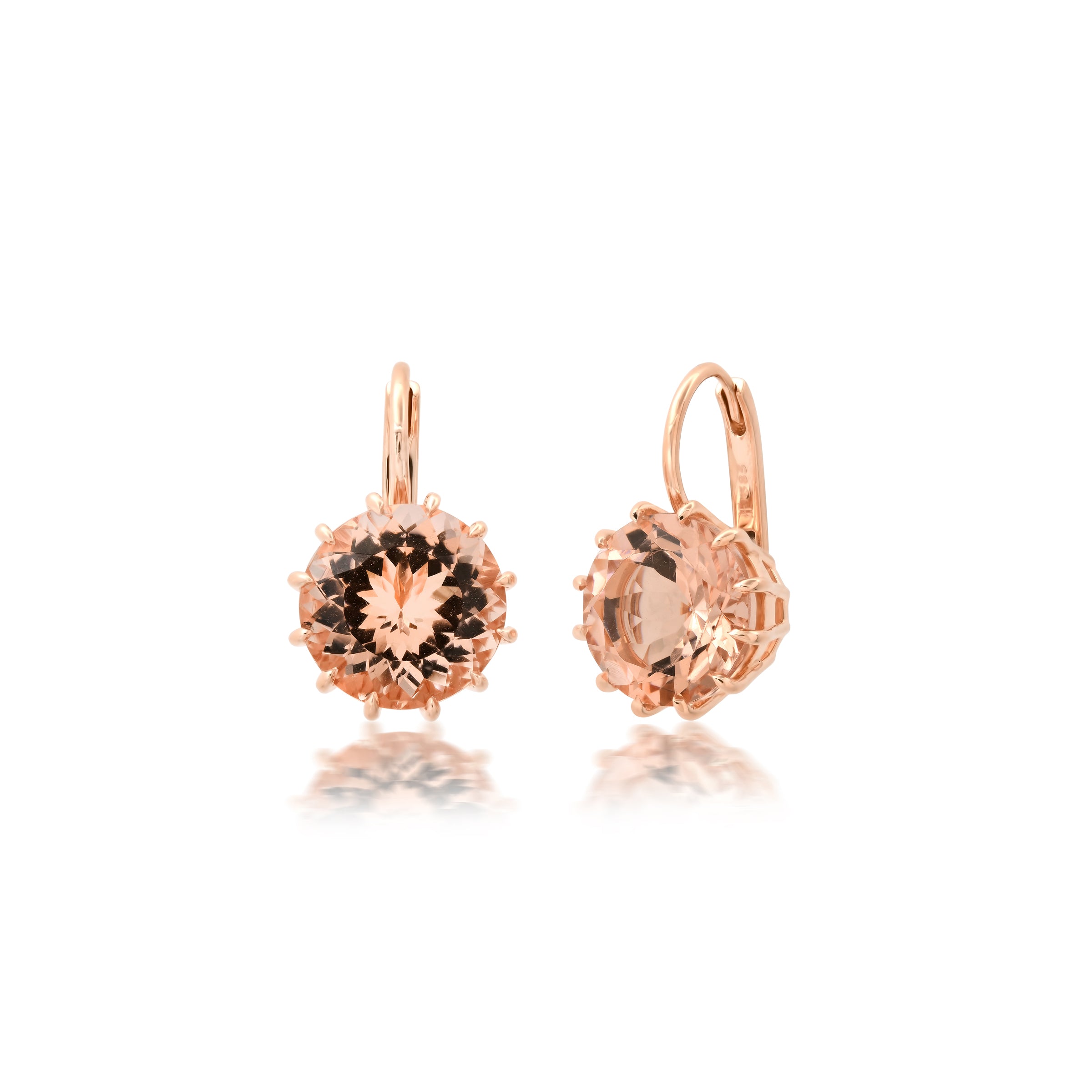 andrea fohrman Small Round Prong Morganite Earrings