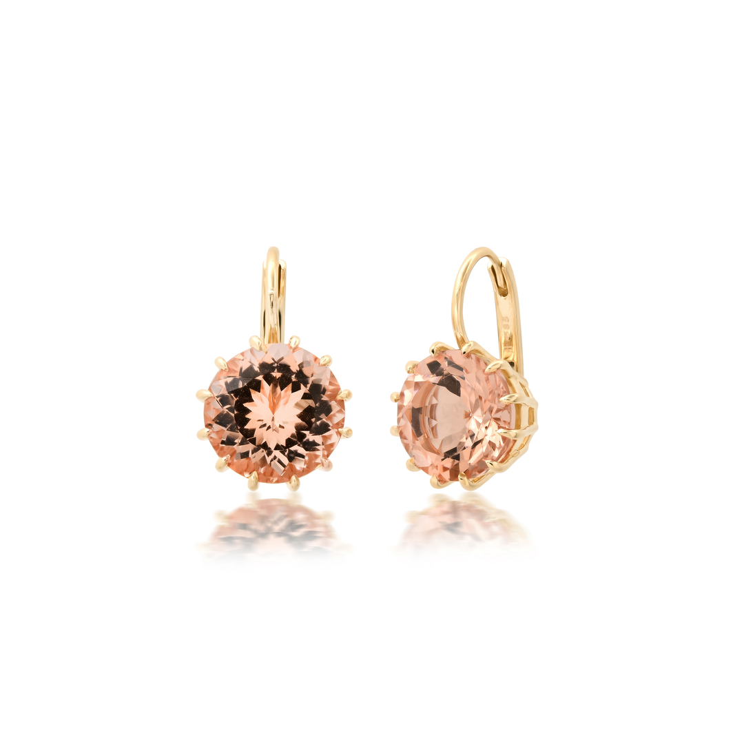 Small Round Prong Morganite Earrings