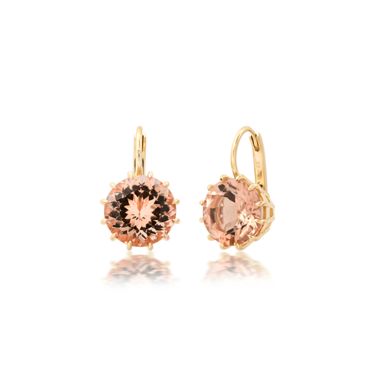 Small Round Prong Morganite Earrings