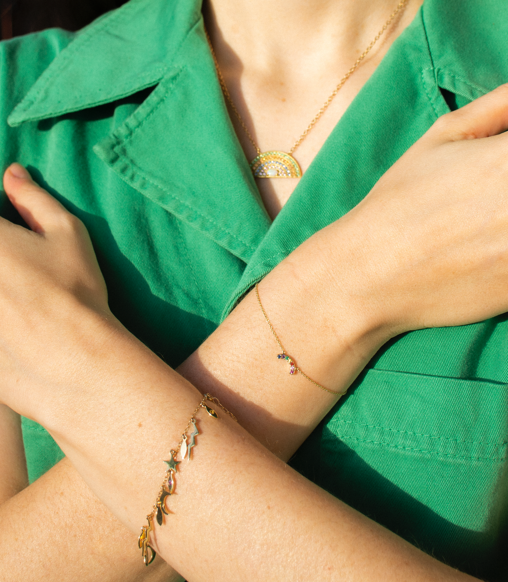 Mini Single Row Rainbow Bracelet