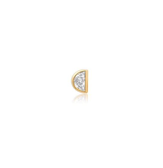 Exclusive White Diamond Half Moon Stud