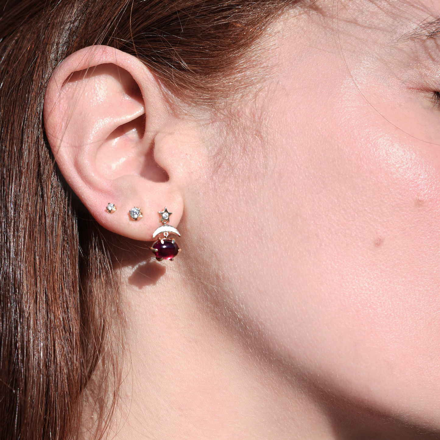 Mini Cosmo Garnet Rhodolite Drop Earrings