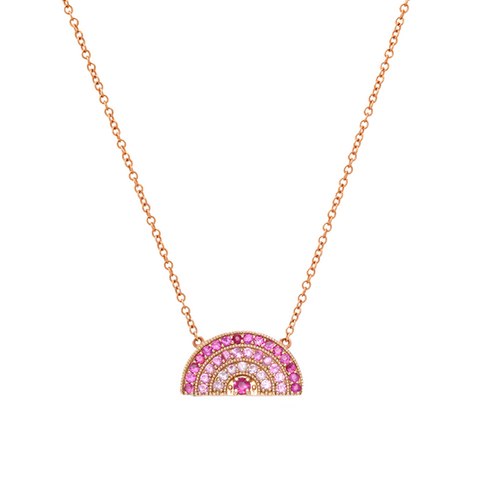 Perfect Pink Sapphire Ombré Rainbow Necklace