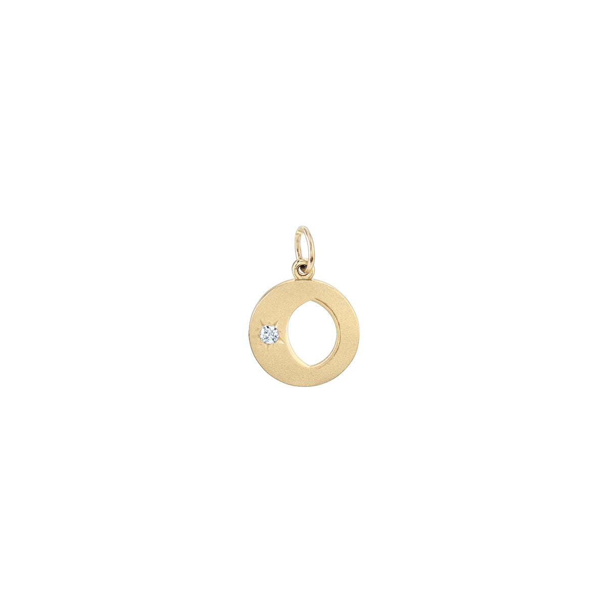 andrea fohrman Small Waning/Waxing Gibbous Single Diamond Moon Phase Charm
