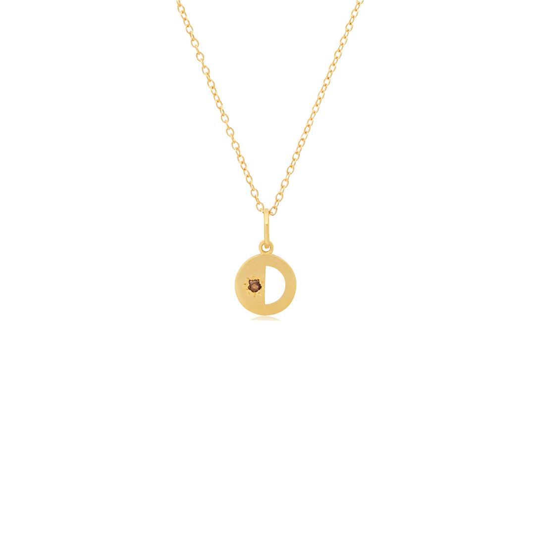 Mini First Half Moon Phase Birthstone Charm