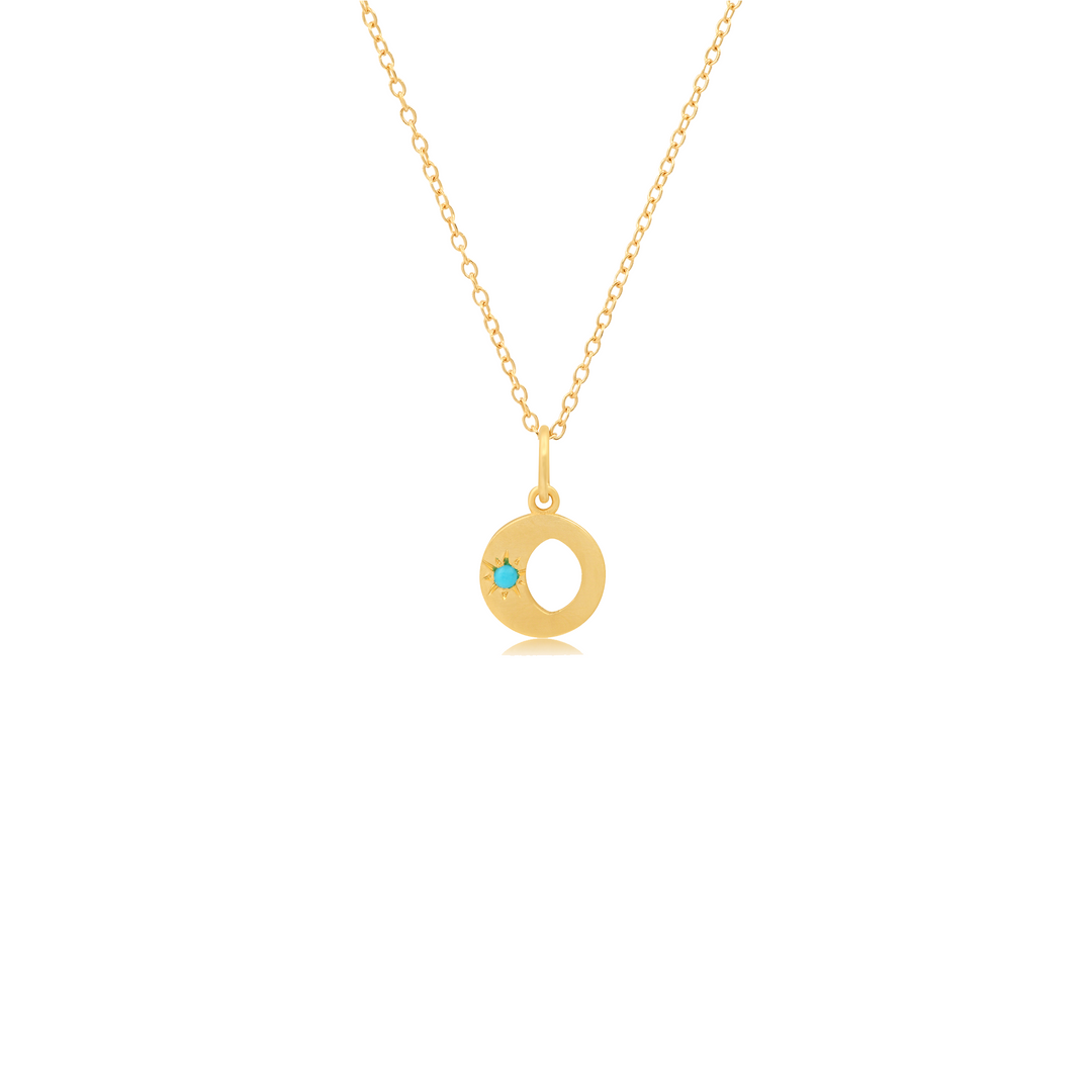 Mini Waning Gibbous Moon Phase Birthstone Charm