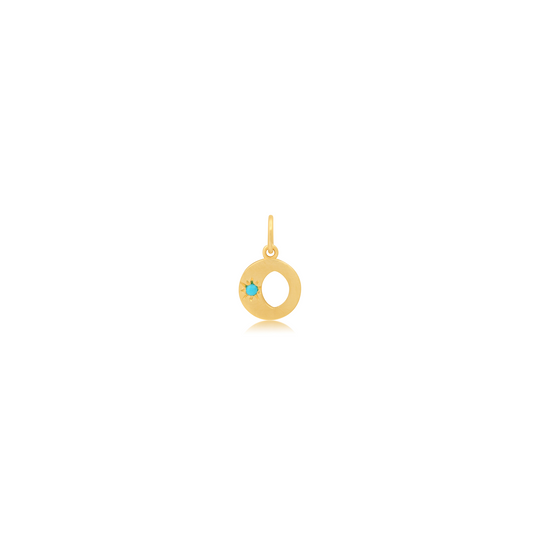 Mini Waning Crescent Moon Phase Birthstone Charm