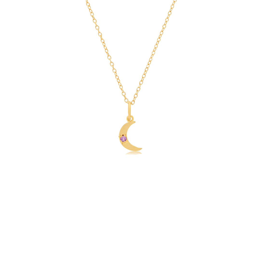 Mini Waning Crescent Moon Phase Birthstone Charm