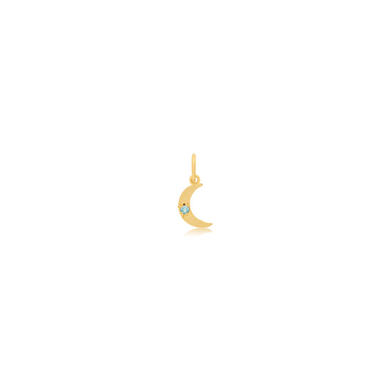 Mini Waning Crescent Moon Phase Birthstone Charm