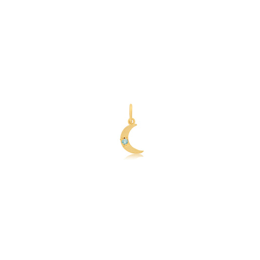 Mini Waning Crescent Moon Phase Birthstone Charm