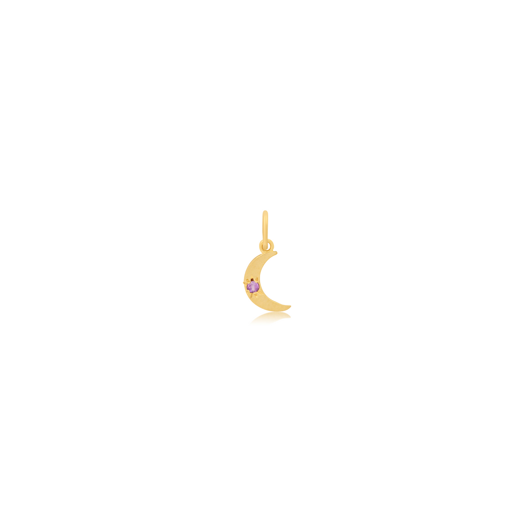 Mini Full/New Moon Phase Birthstone Charm