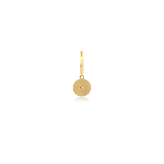 Mini Full/New Moon White Diamond Moon Phase Huggie