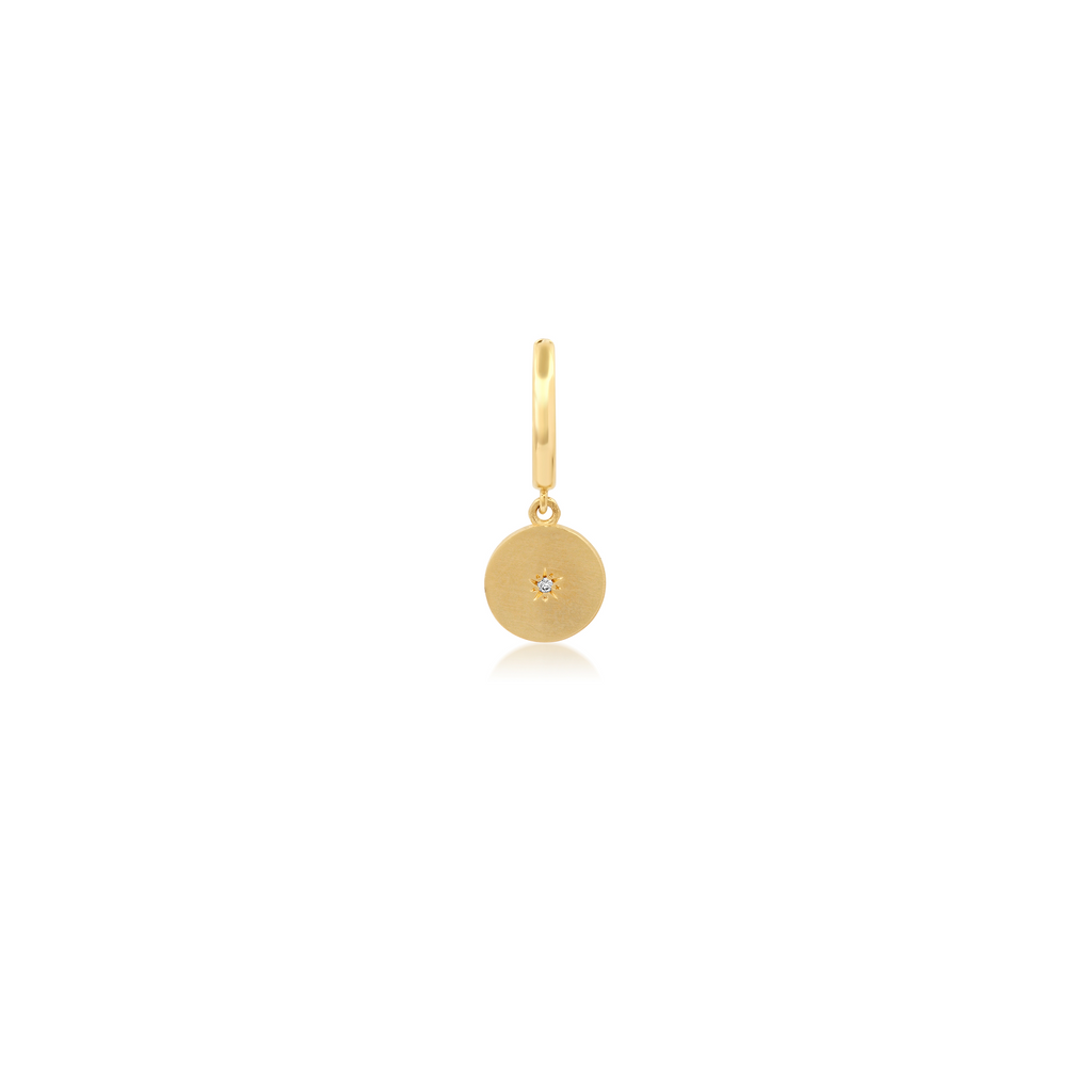 Mini Full/New Moon White Diamond Moon Phase Huggie