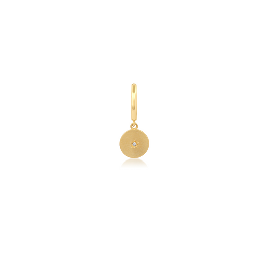Mini Full/New Moon White Diamond Moon Phase Huggie