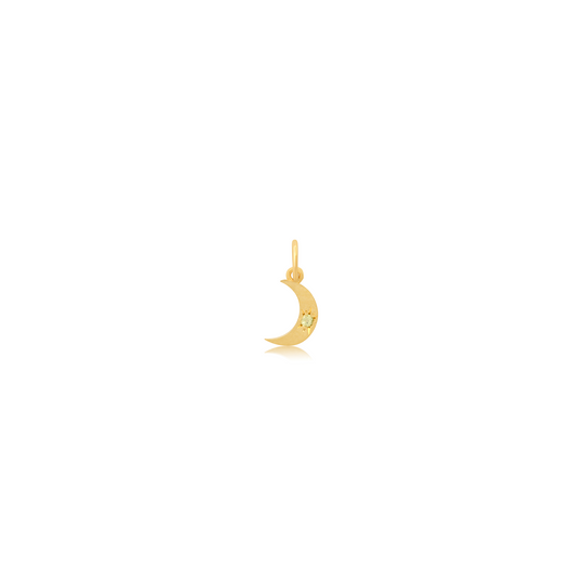 Mini Waning Crescent Moon Phase Birthstone Charm