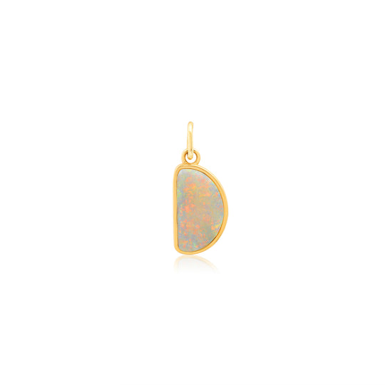 Opal Half Moon Charm