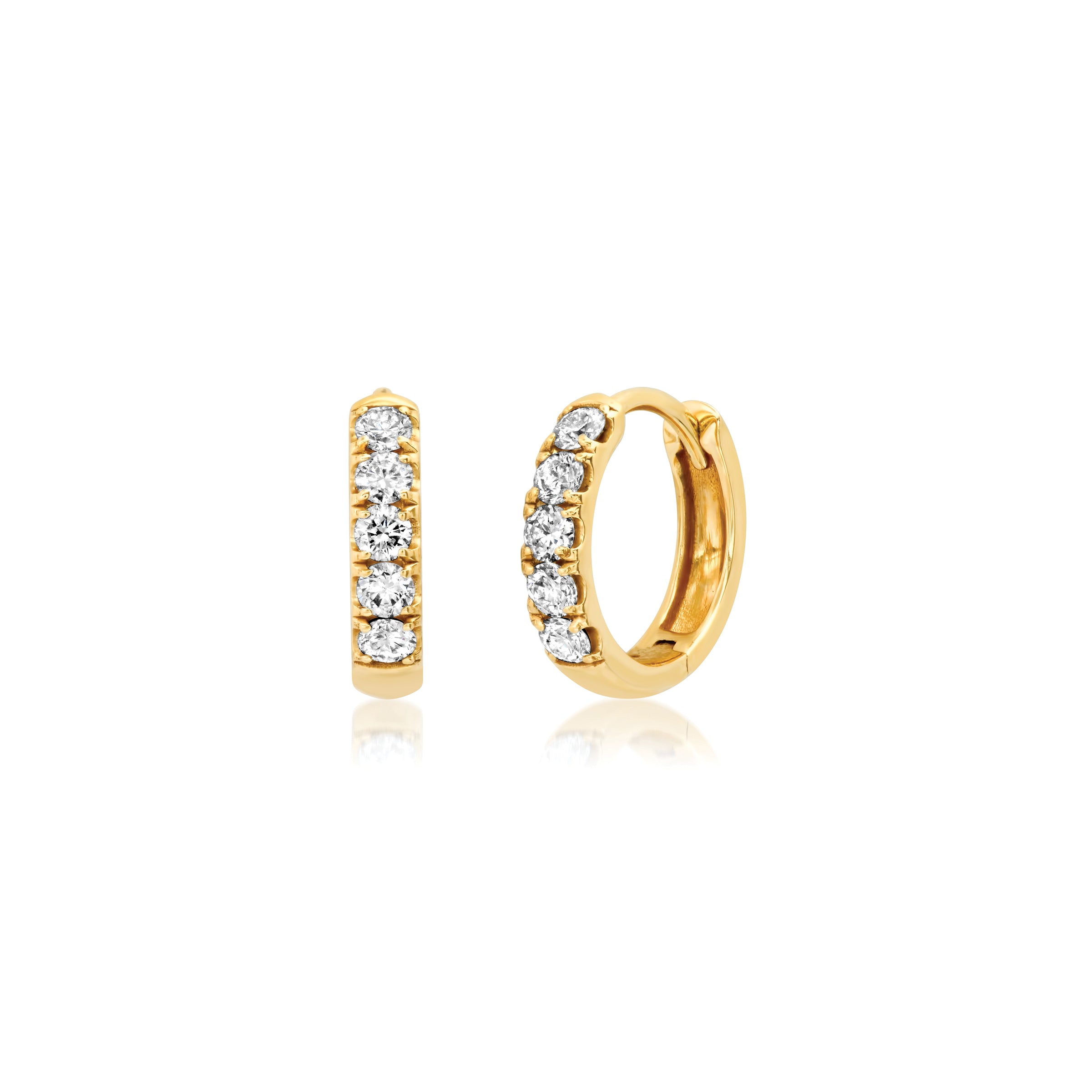 andrea fohrman Small Chubby Diamond Pavé Huggies