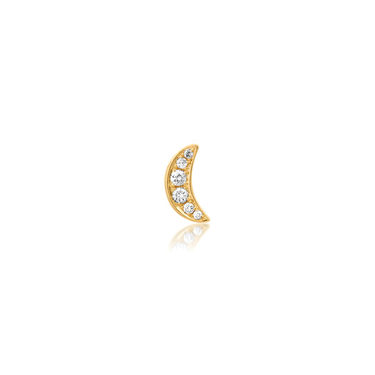 Chubby Pavé Diamond Moon Stud