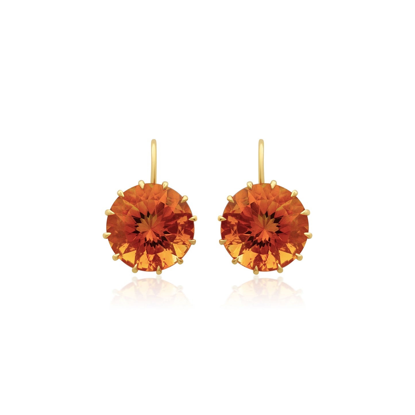 Large Round Citrine Earrings
