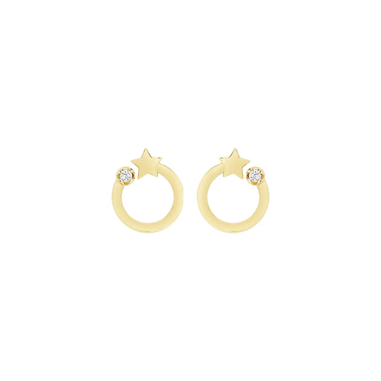 Shooting Star Circle Studs