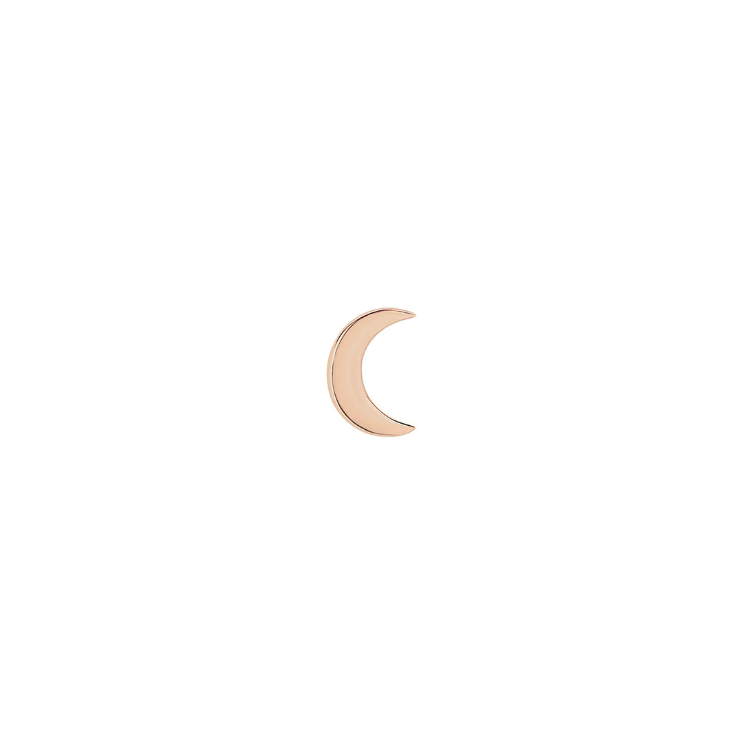 Solid Gold Crescent Moon Stud