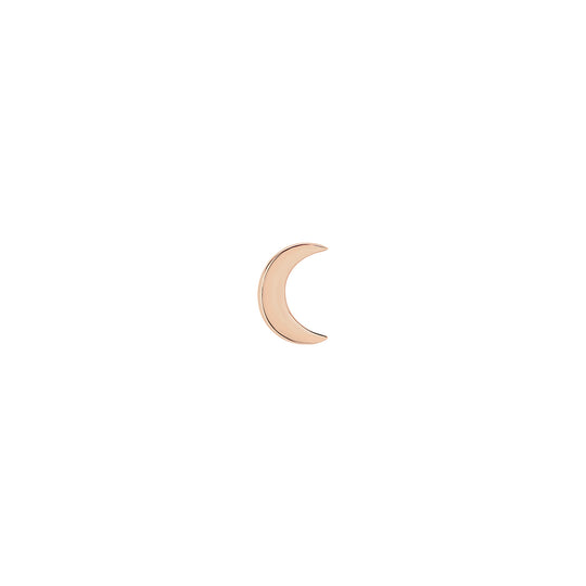 Solid Gold Crescent Moon Stud