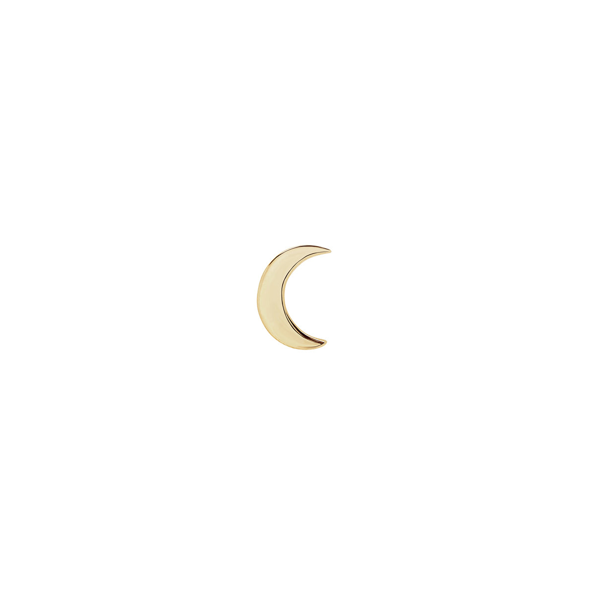 Solid Gold Crescent Moon Stud