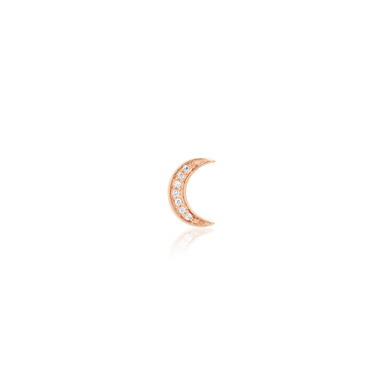 Mini White Diamond Crescent Stud