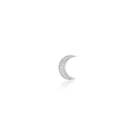 Mini White Diamond Crescent Stud
