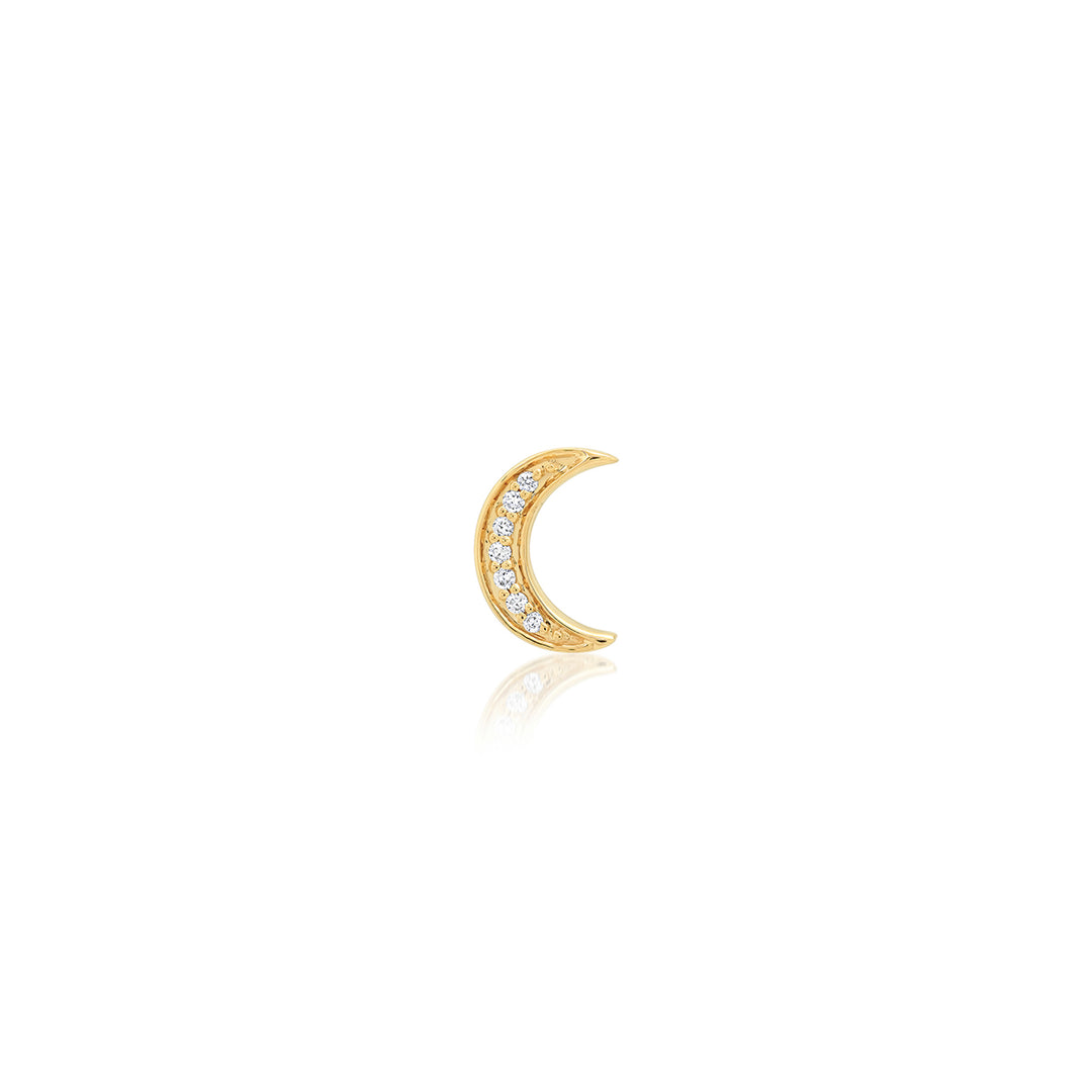 Mini White Diamond Crescent Stud