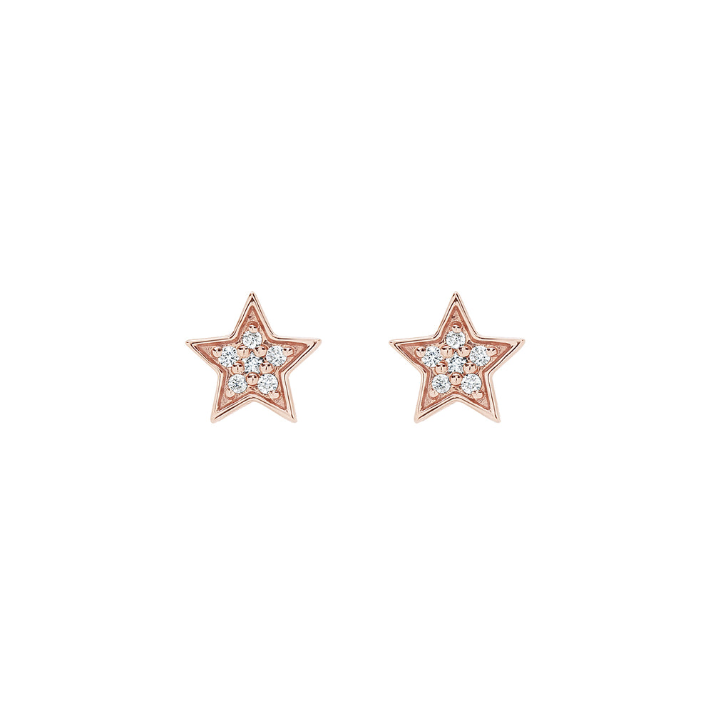 Mini Star White Diamond Stud