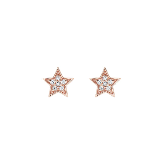 Mini Star White Diamond Stud