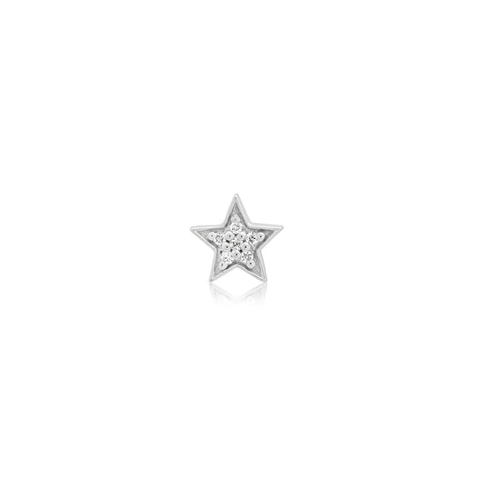 Mini Star White Diamond Stud